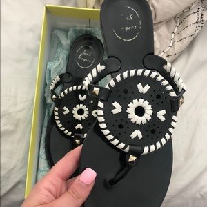 Jack Rogers Georgia Jelly black and white sandals